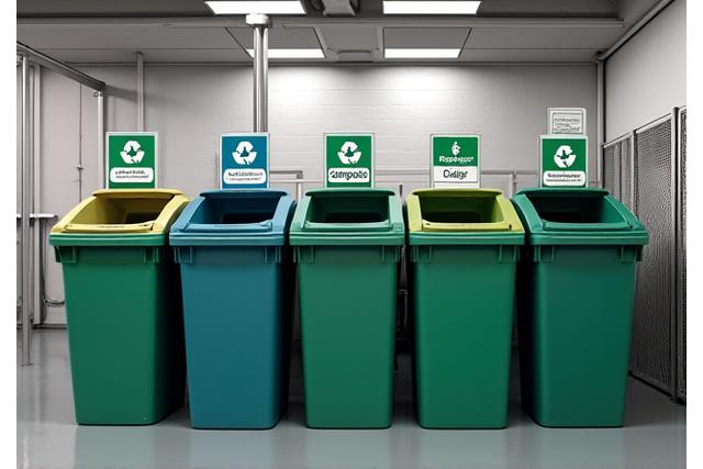 Organized waste bins for commercial waste management